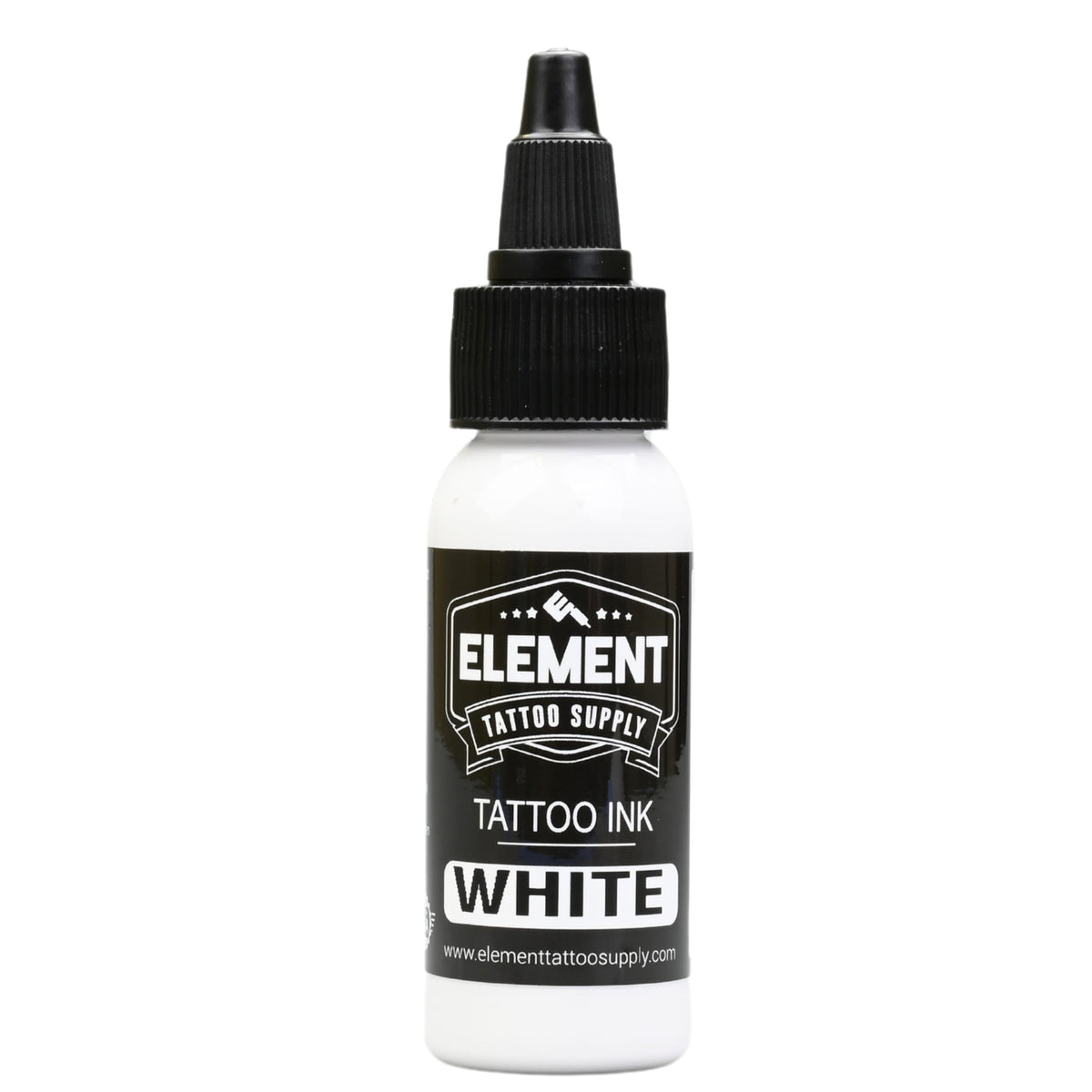 Element Tattoo Supply ink bottles on a tattoo workstation