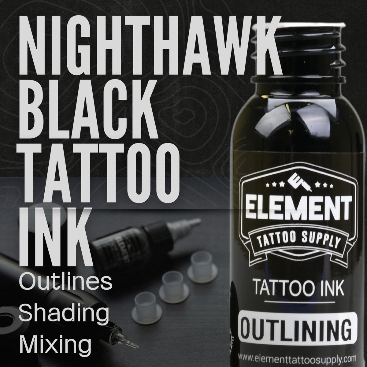 Element Tattoo Supply Ink Set showing both black and white bottles