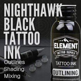 Element Tattoo Supply Ink Set showing both black and white bottles