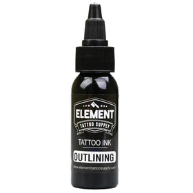 Element Tattoo Supply Ink Set with mixed grey tones on skin
