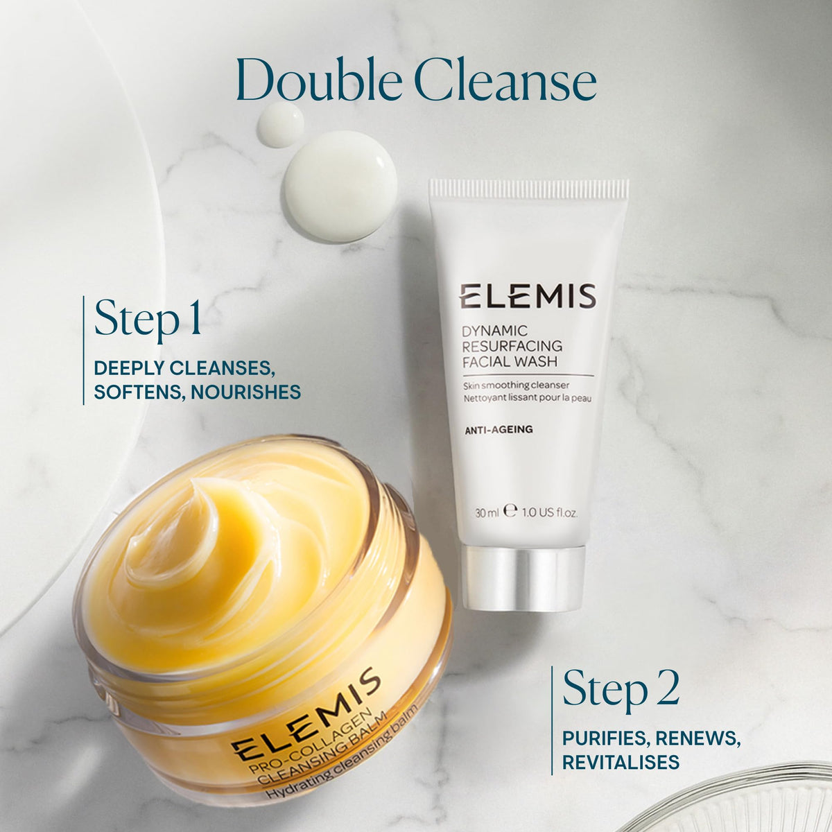 ELEMIS Dynamic Resurfacing Facial Wash in everyday bathroom setting