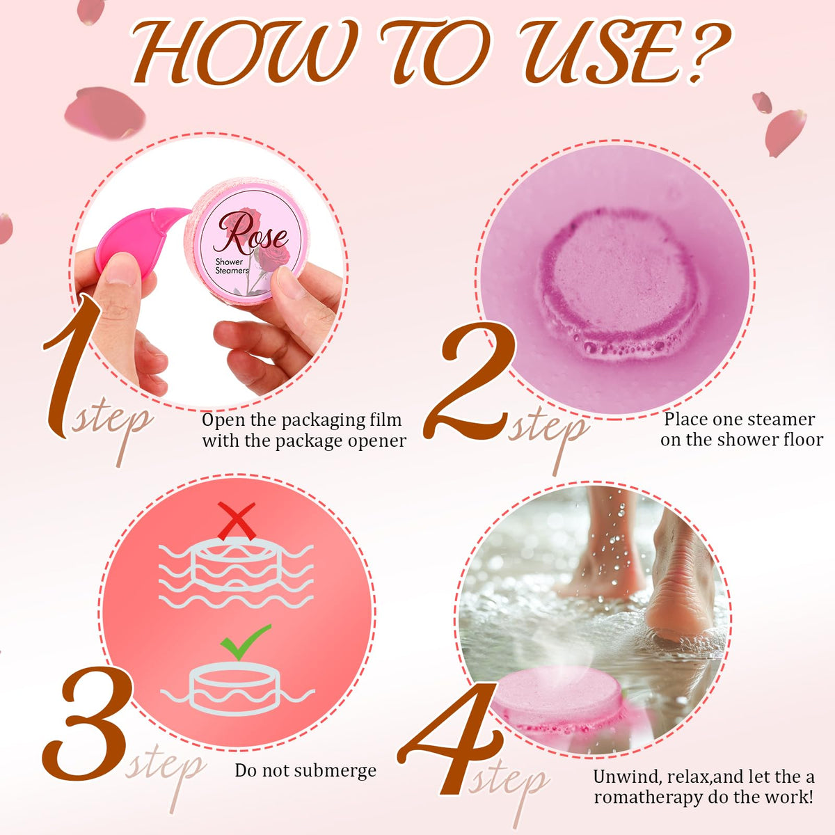 Eletorot shower steamers with chamomile scent on a spa towel