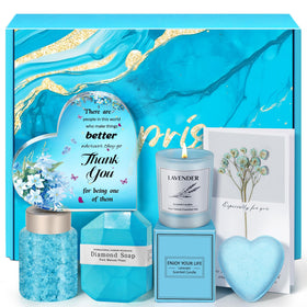 Eletorot Thank You Gift Basket with heart-shaped keepsake and lavender candle