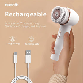 Eliteshine Electric Facial Cleansing Brush with ergonomic handle for comfort