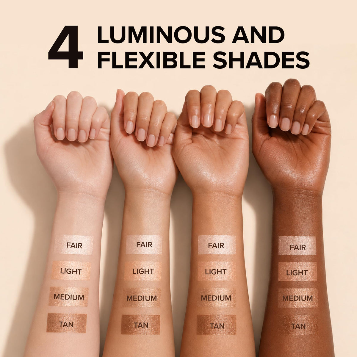 Elizabeth Mott Glow support displayed with makeup brushes