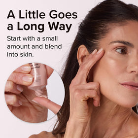 Elizabeth Mott Glow support in a beauty routine setup