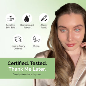 Elizabeth Mott primer applied on skin blending into tone