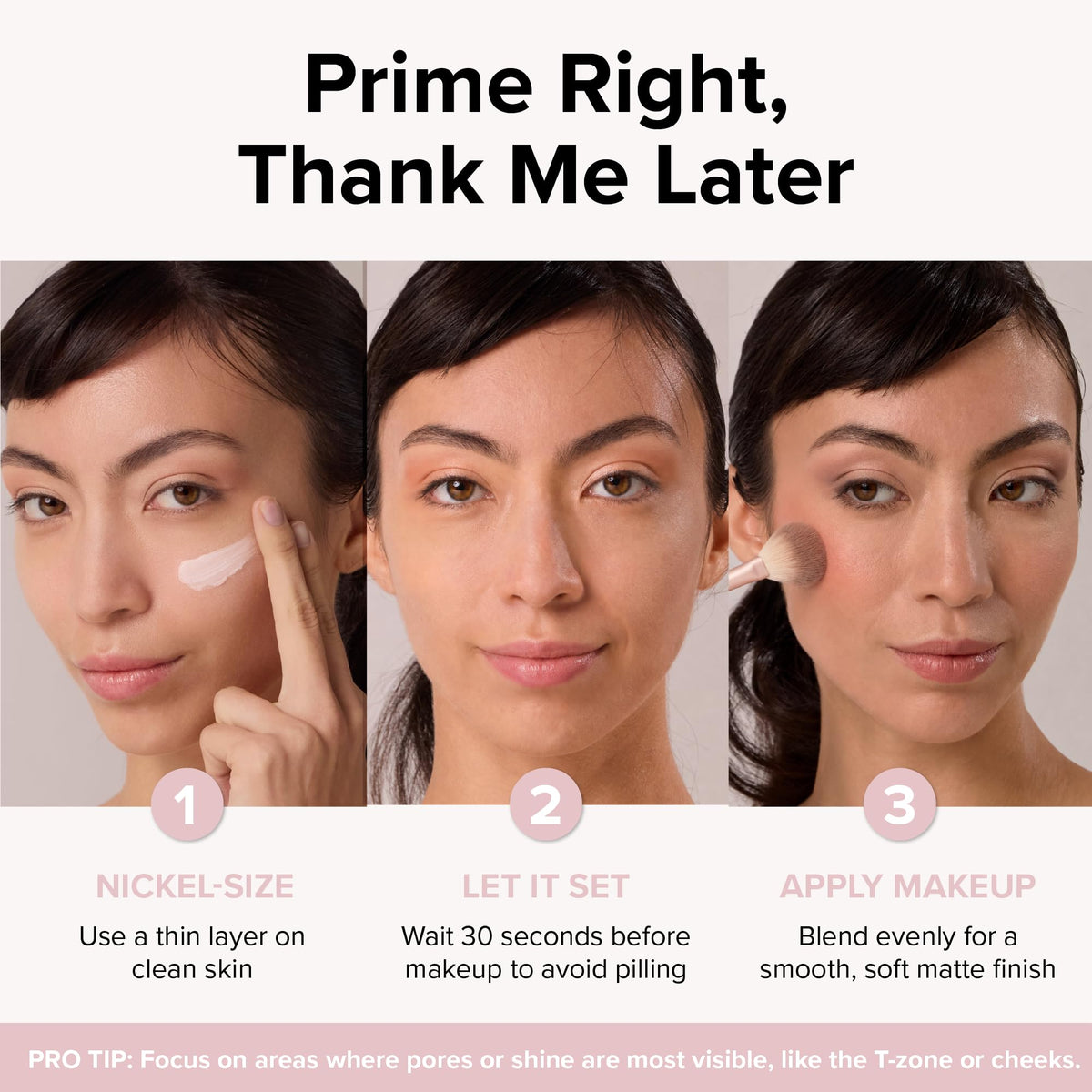 Elizabeth Mott primer in a beauty routine setup