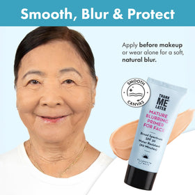 Elizabeth Mott Thank Me Later Blurring Face Primer SPF 30 in use