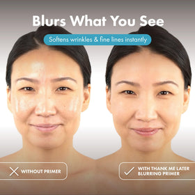 Elizabeth Mott Thank Me Later Blurring Face Primer SPF 30 with makeup brushes