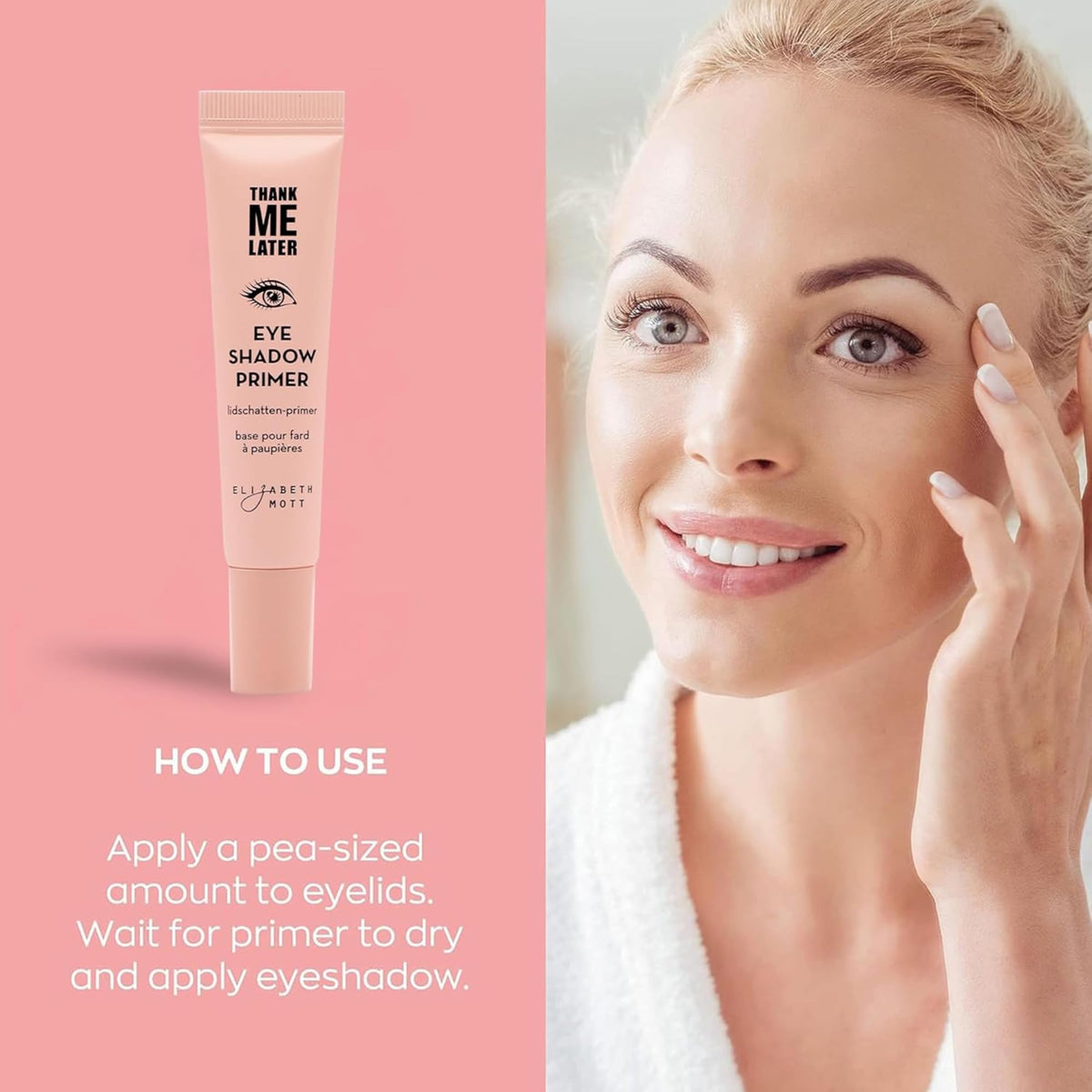 Elizabeth Mott Thank Me Later Primer applied on skin