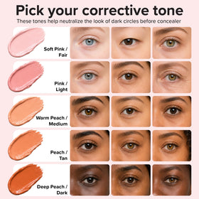Elizabeth Mott Under Eye Brightener Base application with concealer