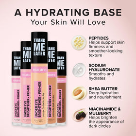 Elizabeth Mott Under Eye Brightener Base in a makeup routine setting