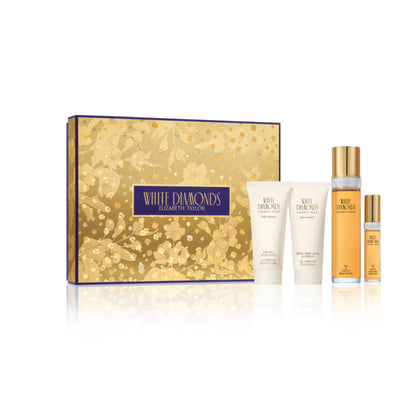 Elizabeth Taylor White Diamonds 4-Piece Fragrance Gift Set including Eau de Toilette, Body Cream, Body Wash, and Eau de Parfum