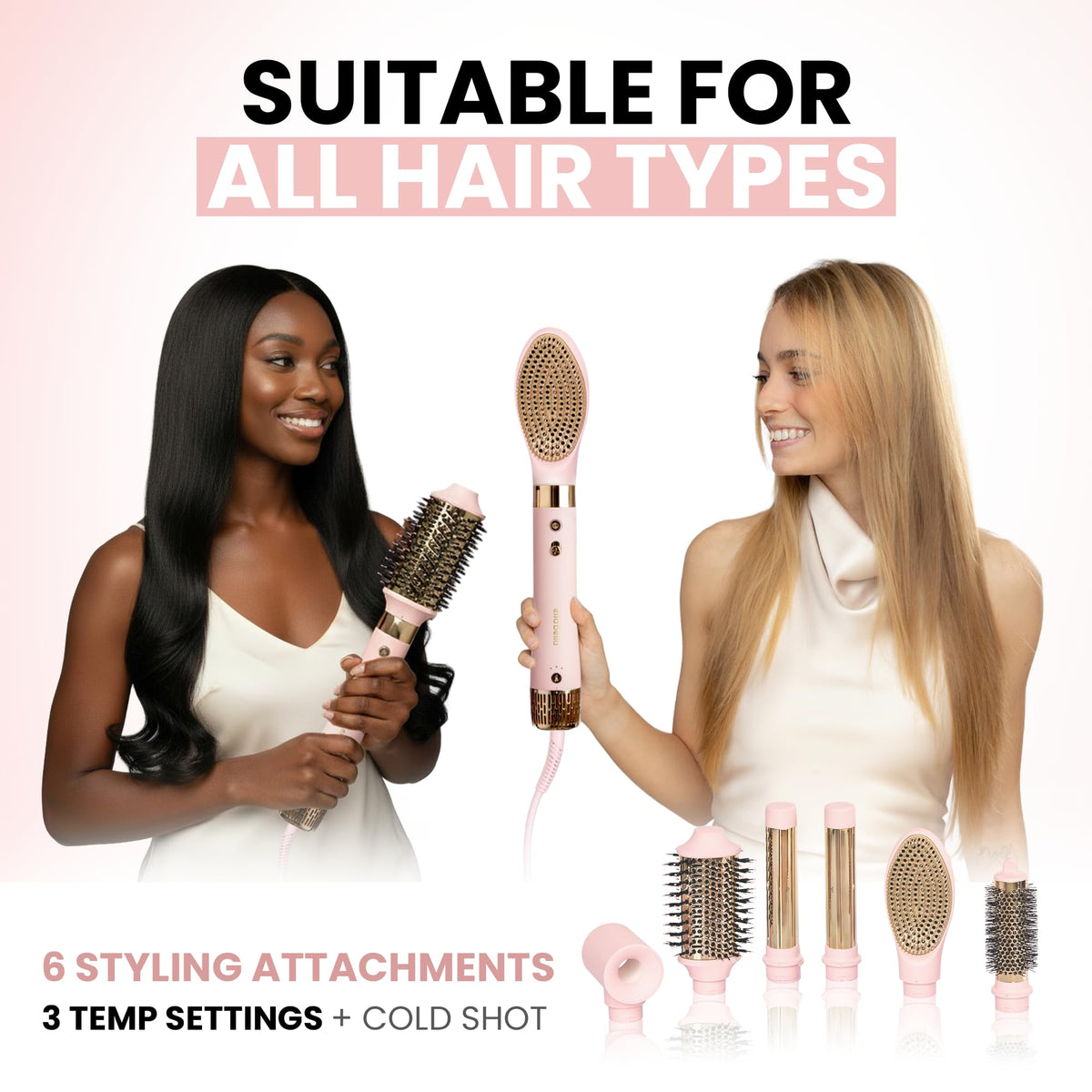 ELLA BELLA 6 in 1 Hot Air Styler temperature controls