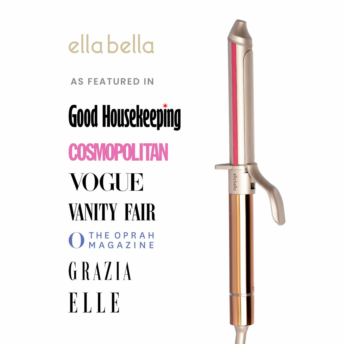 ELLA BELLA Curling Iron 1 Inch with included styling glove