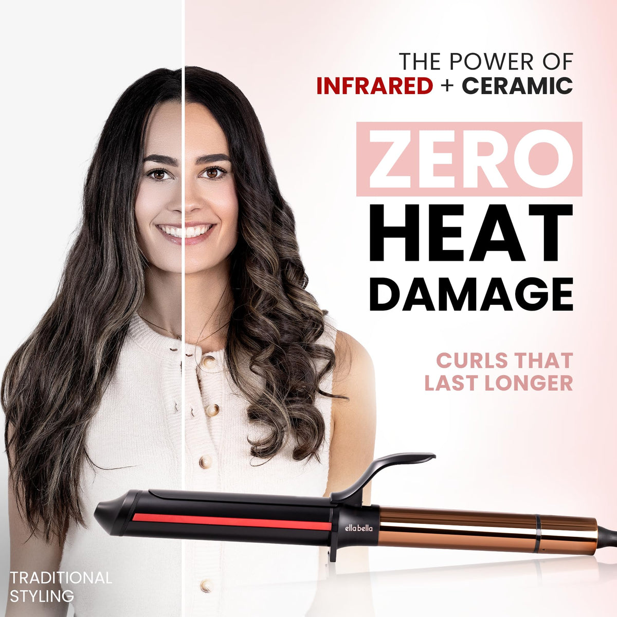 ELLA BELLA curling iron in heat resistant carry case