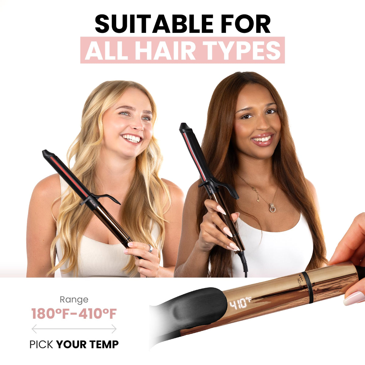ELLA BELLA curling iron in lifestyle setting
