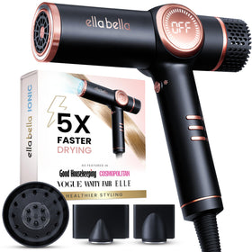 ELLA BELLA Ionic Hair Dryer front view with diffuser
