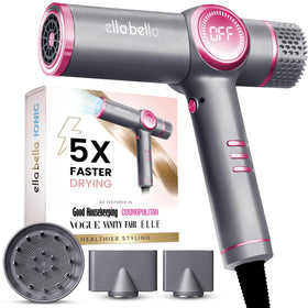 ELLA BELLA Ionic Hair Dryer front view with diffuser