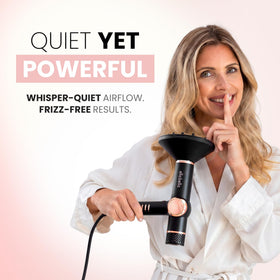 ELLA BELLA Ionic Hair Dryer in use with model