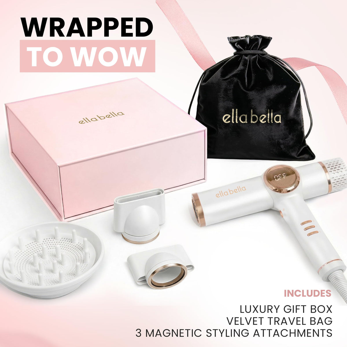 ELLA BELLA Ionic Hair Dryer packaging display
