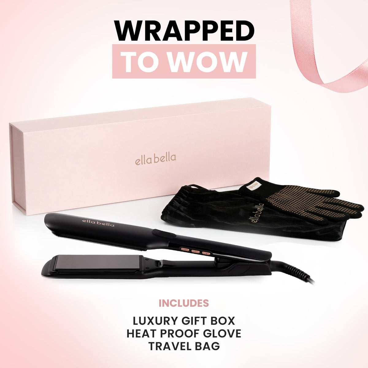ELLA BELLA Titanium Flat Iron demonstrating infrared technology
