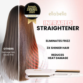 ELLA BELLA Titanium Flat Iron in lifestyle setting on vanity