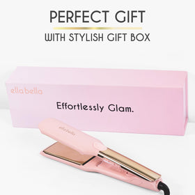 ELLA BELLA Titanium Flat Iron in use on hair