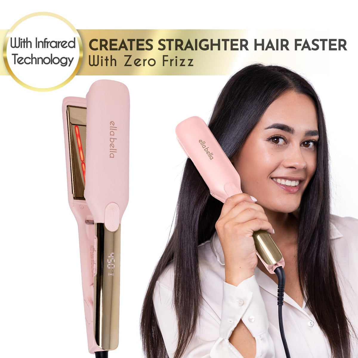 ELLA BELLA Titanium Flat Iron with swivel cord