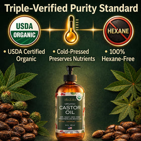 Ella & Eden Organic Castor Oil 16 Oz back view