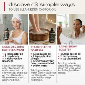 Ella & Eden Organic Castor Oil 16 Oz on a wooden table