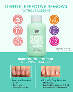 ella+mila Soy Nail Polish Remover 4 fl oz bottle back view
