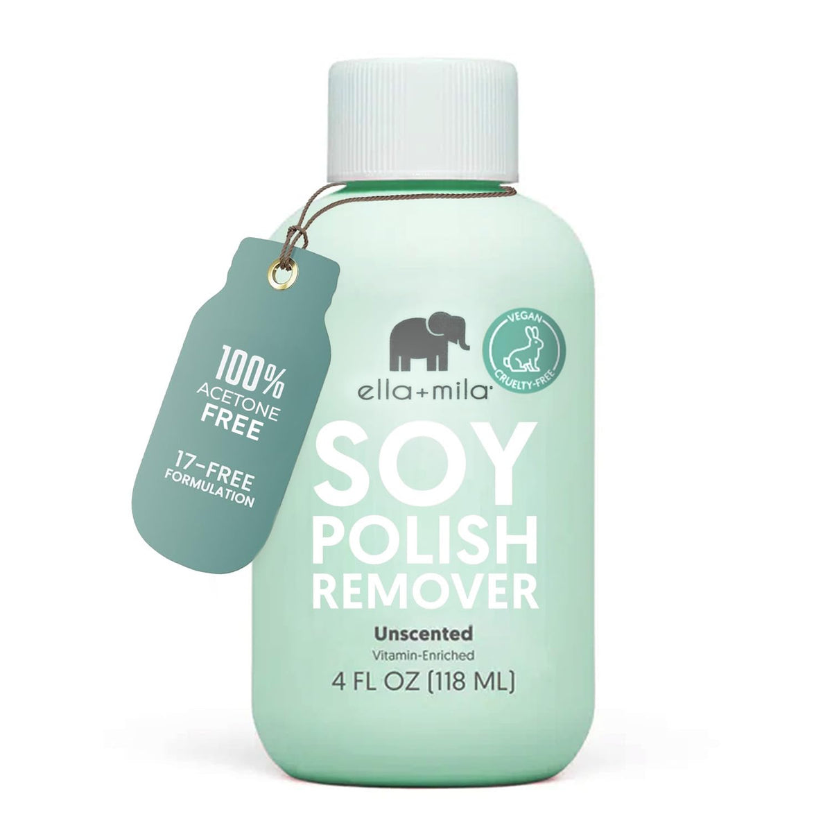 ella+mila Soy Nail Polish Remover 4 fl oz bottle front view