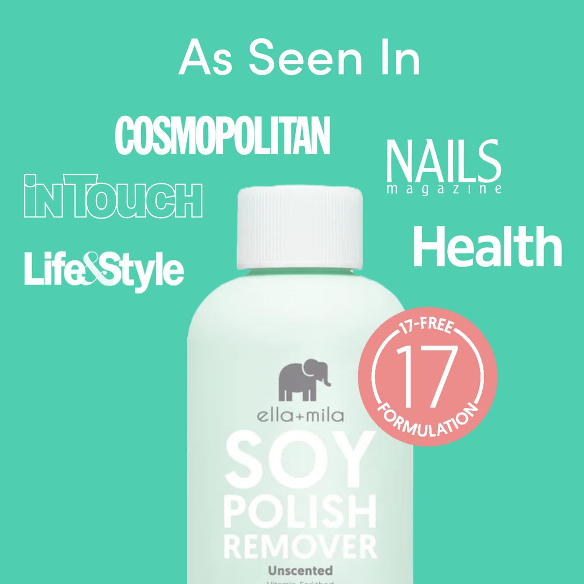 ella+mila Soy Nail Polish Remover application on cotton pad