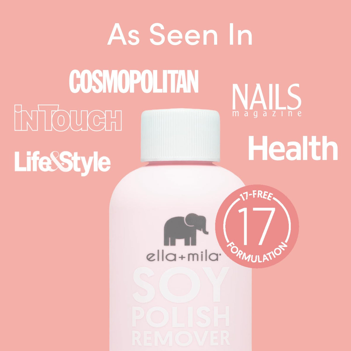 ella+mila Soy Nail Polish Remover application on cotton pad