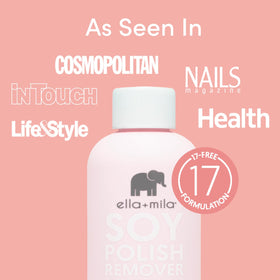 ella+mila Soy Nail Polish Remover application on cotton pad