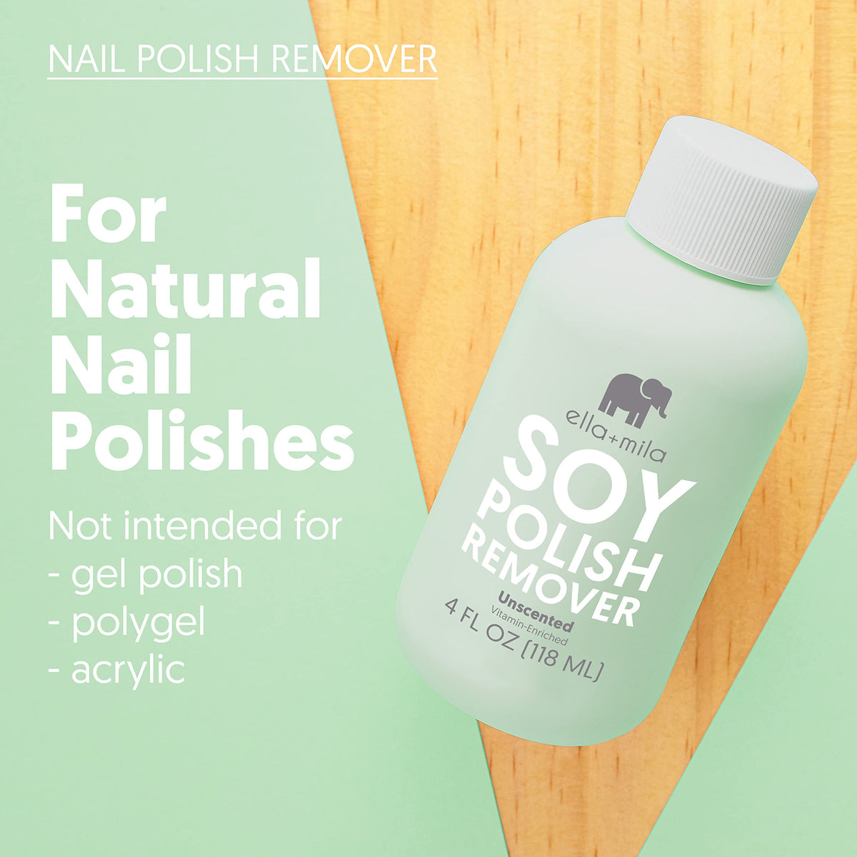 ella+mila Soy Nail Polish Remover in a beauty setup