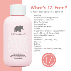 ella+mila Soy Nail Polish Remover packaging details