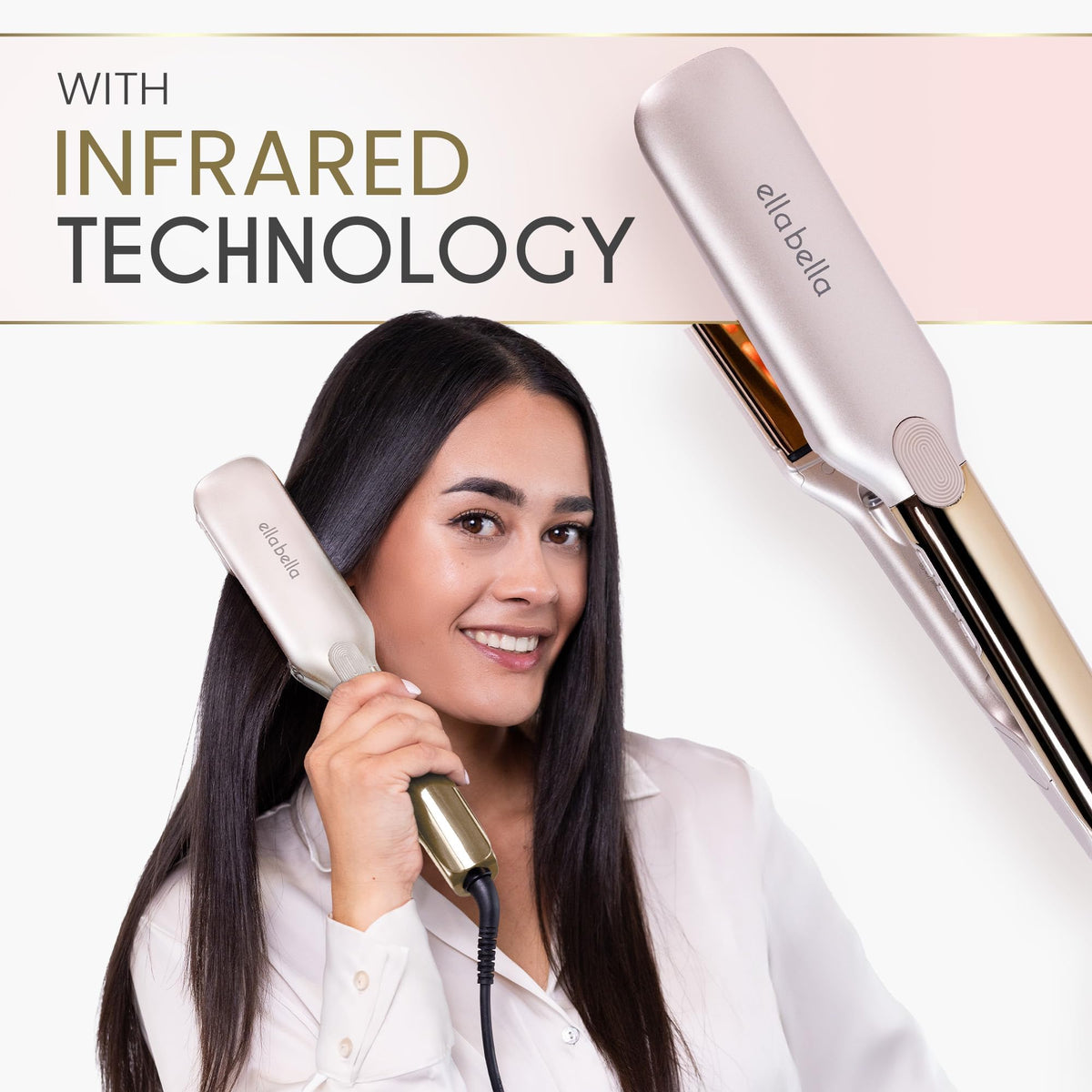 ELLABELLA Flat Iron Titanium plates close-up