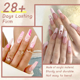 ELLEWIN clear false nails in Medium Coffin shape