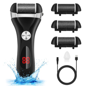 Elmchee Electric Foot Callus Remover front view with three grinding heads