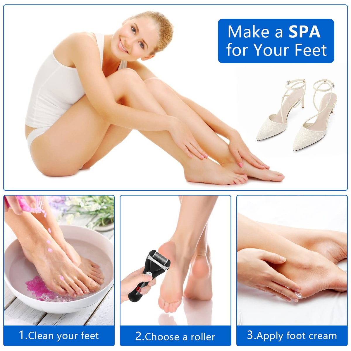 Elmchee Electric Foot Callus Remover packaging and contents