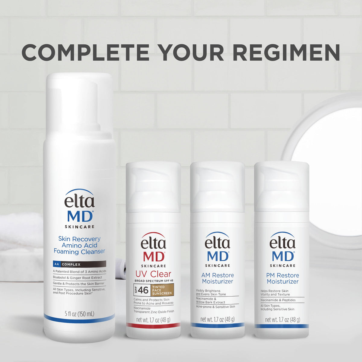 EltaMD AM Restore Daily Facial Moisturizer application on skin