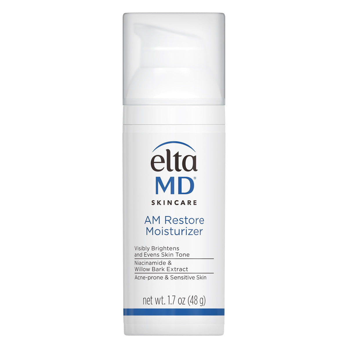 EltaMD AM Restore Daily Facial Moisturizer front view with pump