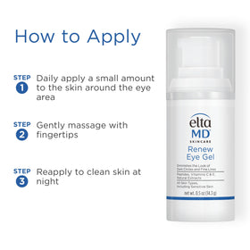 EltaMD Eye Gel applied around the eye area