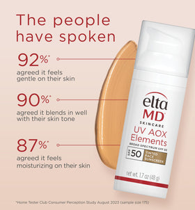 EltaMD UV AOX Elements Tinted Mineral Face Sunscreen SPF 50 with natural lighting