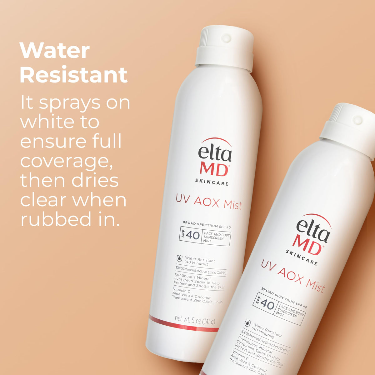EltaMD UV AOX Mist 100% Mineral Sunscreen Spray application demonstration