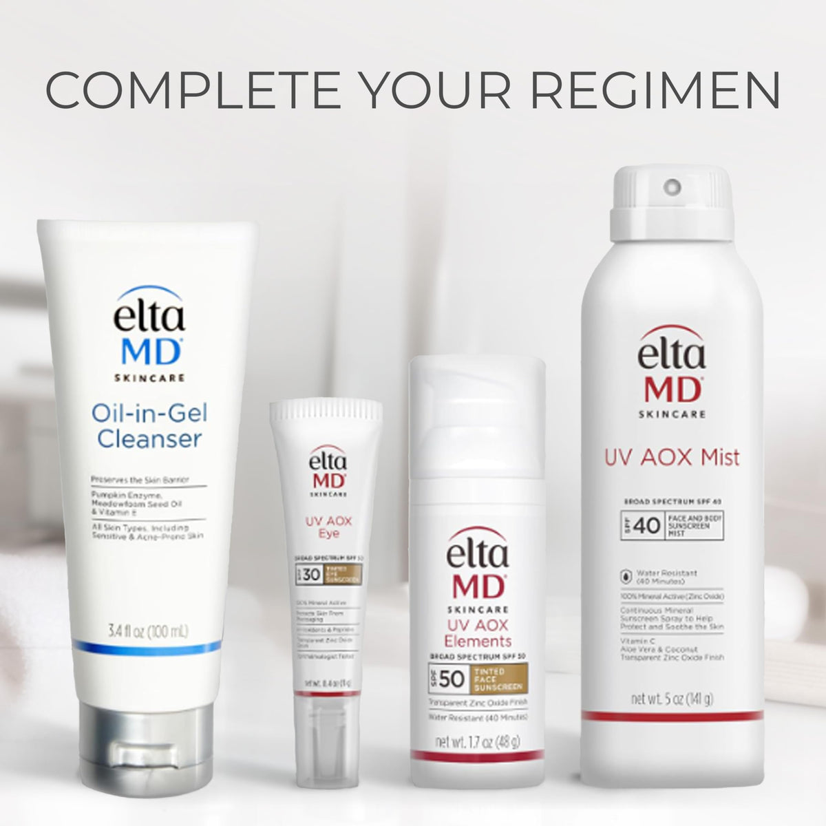 EltaMD UV AOX Mist 100% Mineral Sunscreen Spray texture on skin