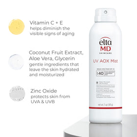 EltaMD UV AOX Mist 100% Mineral Sunscreen Spray with packaging